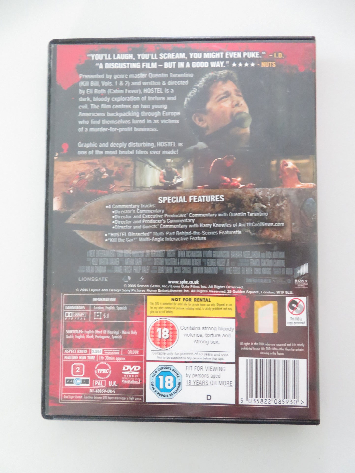 Hostel - Unseen Edition (DVD) Jay Hernandez Derek Richardson 2005 Region 2