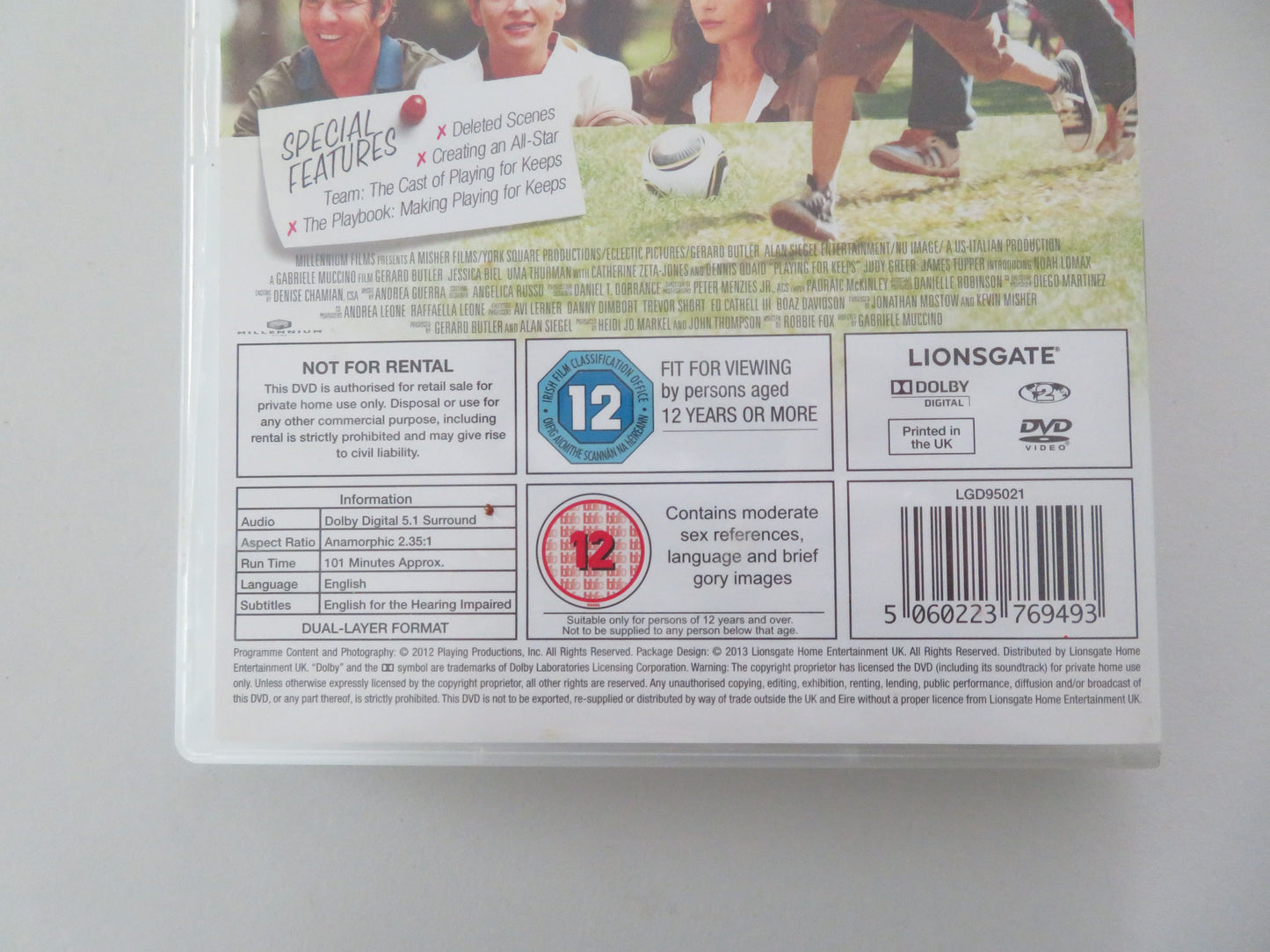 Playing for Keeps (DVD) Gerard Butler Jessica Biel 2012 Region 2