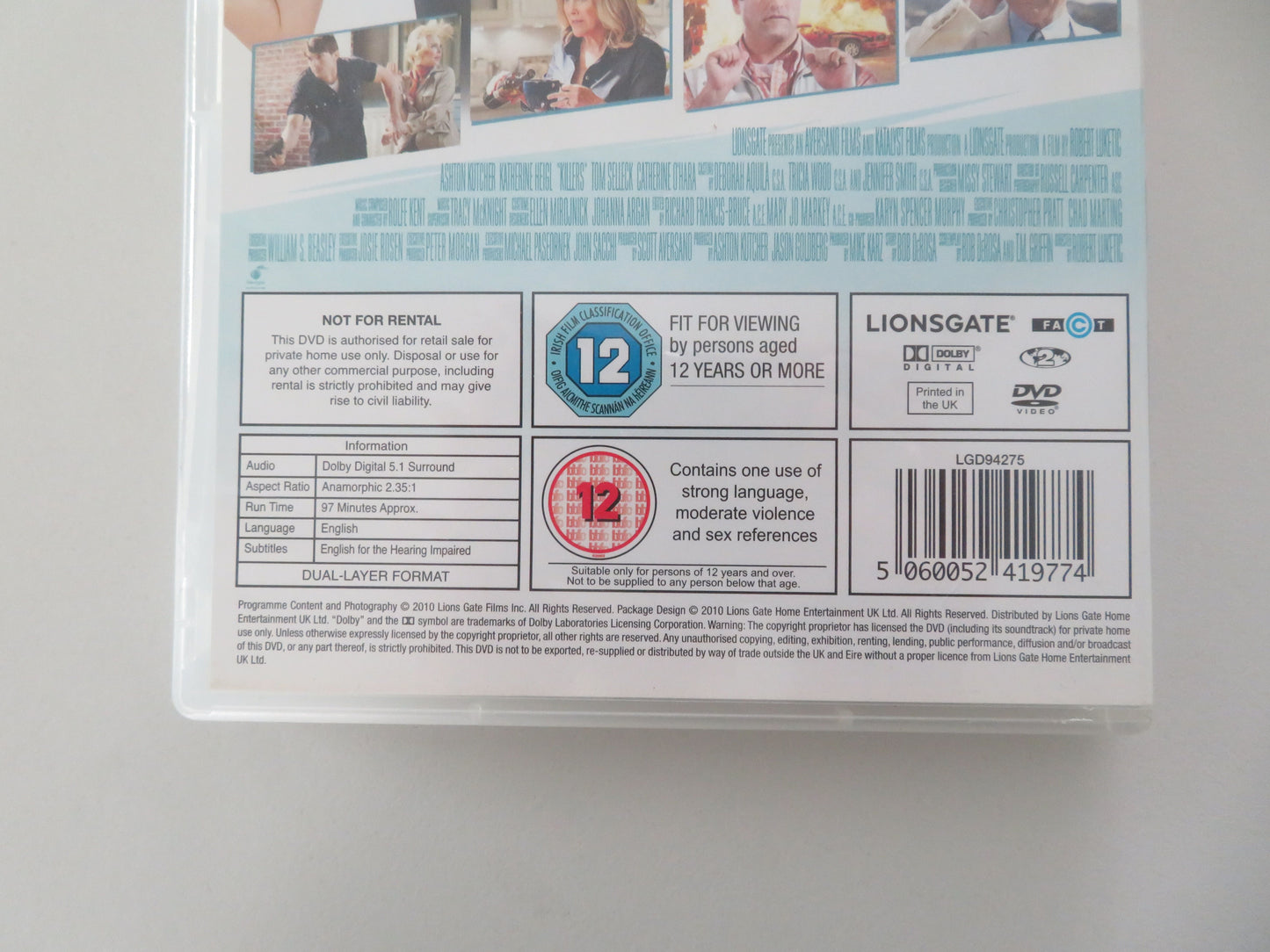 Killers - B (DVD) Katherine Heigl Ashton Kutcher 2010 Region 2