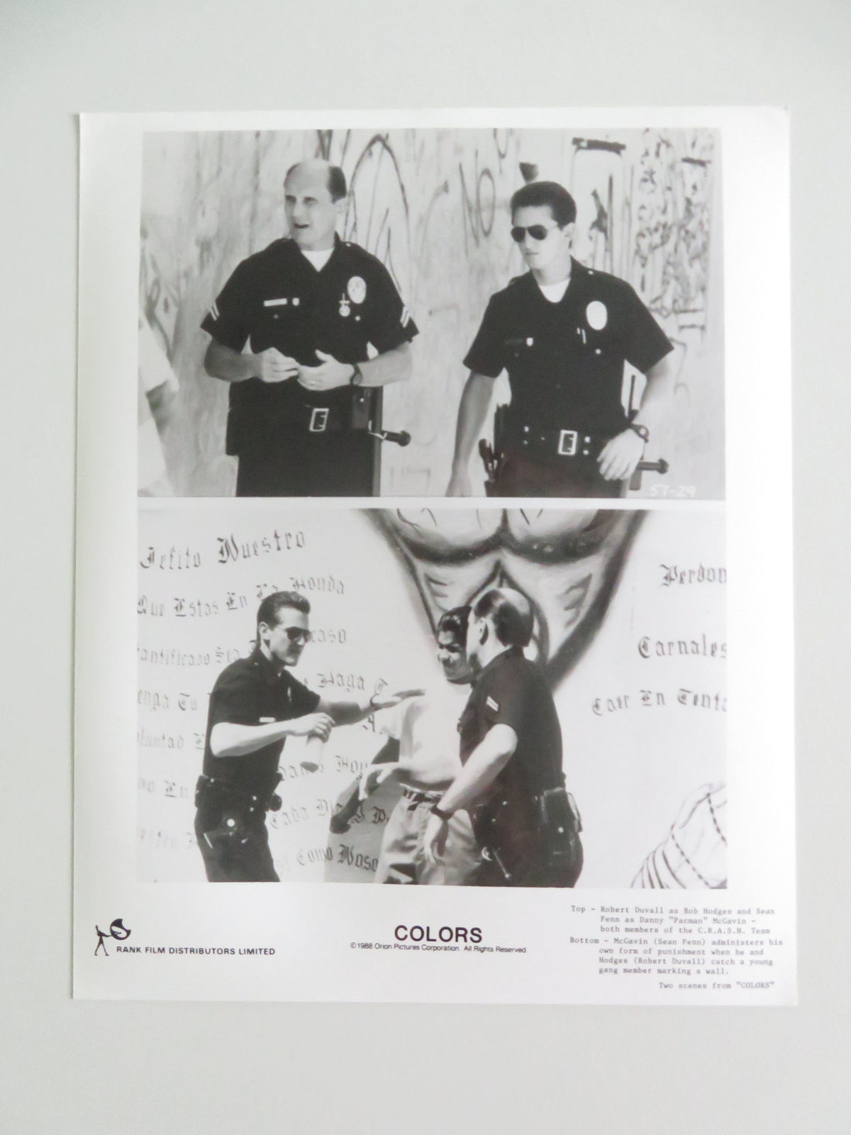 Colors - B Movie Still Photo Lot Of 7 Sean Penn Robert Duvall 1988