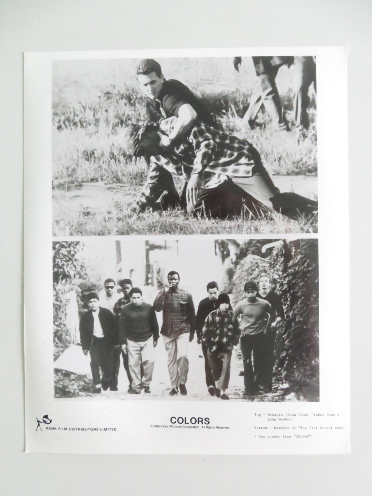 Colors - B Movie Still Photo Lot Of 7 Sean Penn Robert Duvall 1988