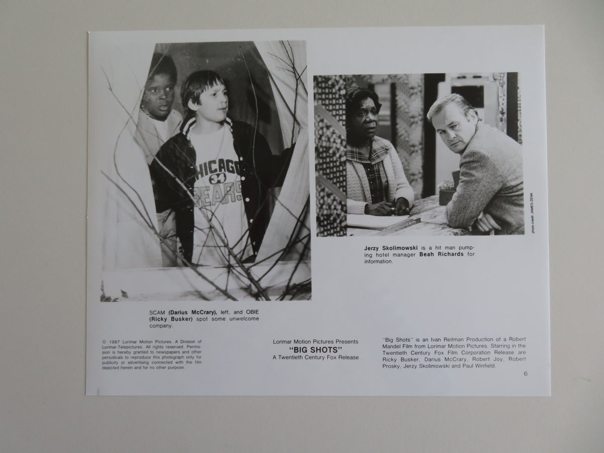 Big Shots Movie Still Photo Lot Of 2 Ricky Busker Darius McCrary 1987