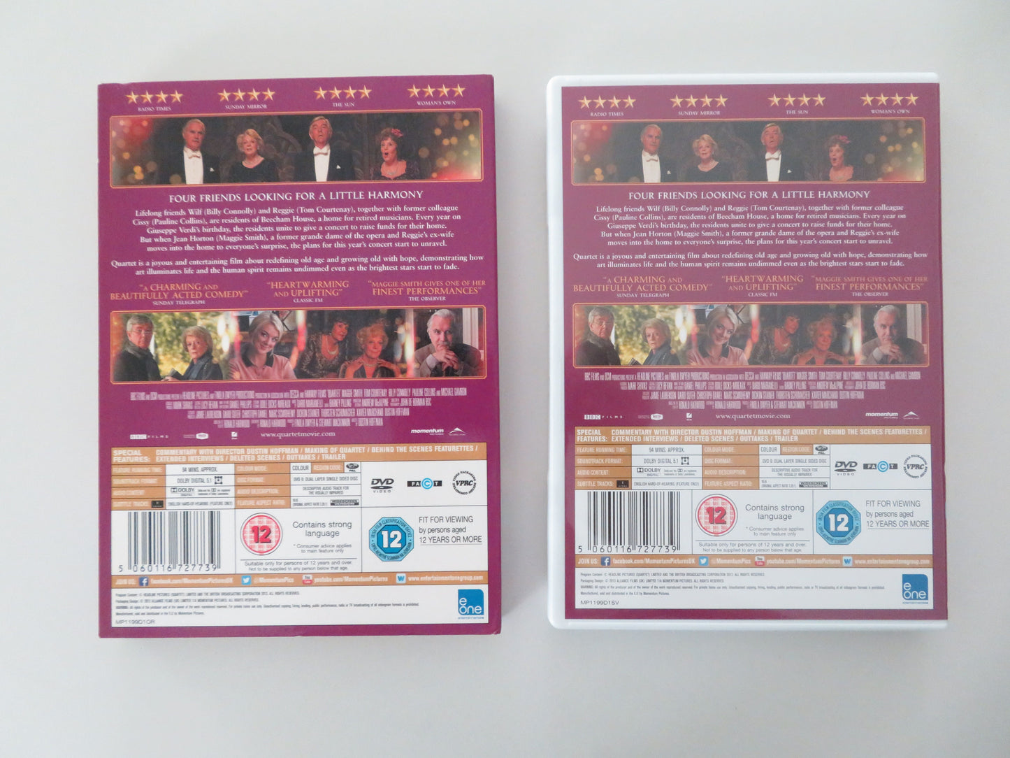Quartet - B (DVD) Maggie Smith Michael Gambon Billy Connolly 2012 Region 2