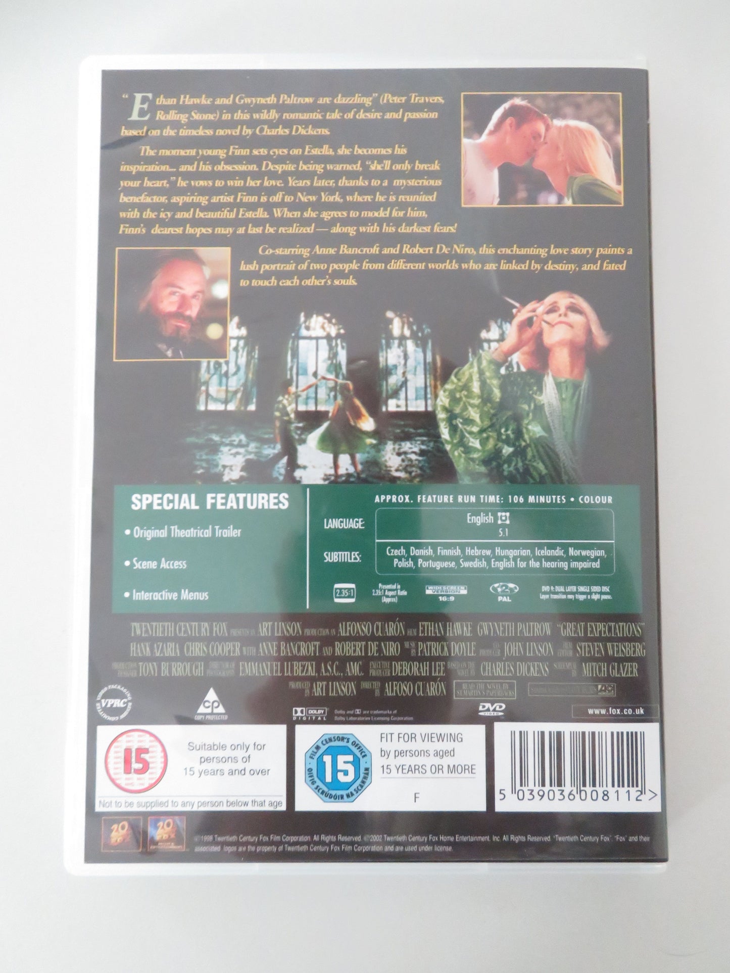 Great Expectations (DVD) Ethan Hawke Gwyneth Paltrow 1998 Region 2