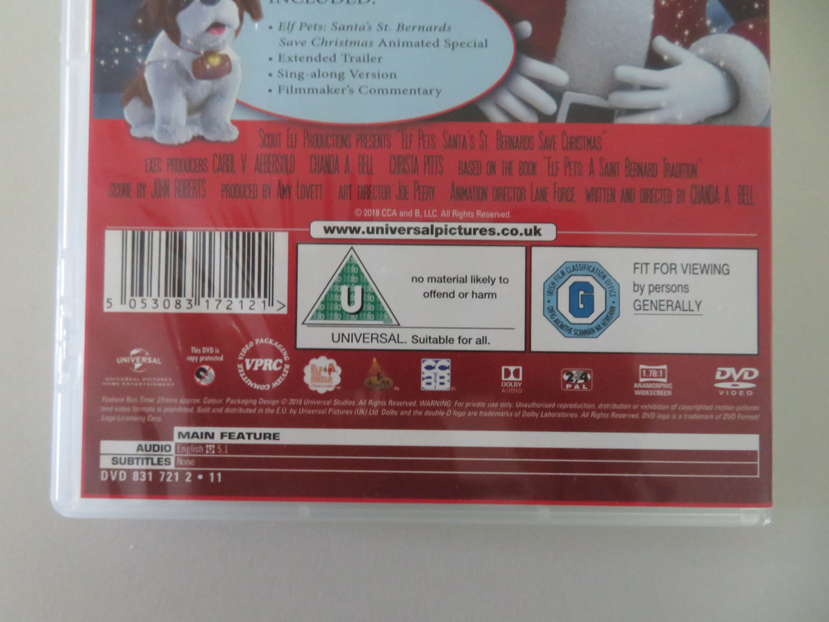 Elf Pets: Santa's St. Bernards Save Christmas (DVD) L. Revard 2018 Region 2, 4