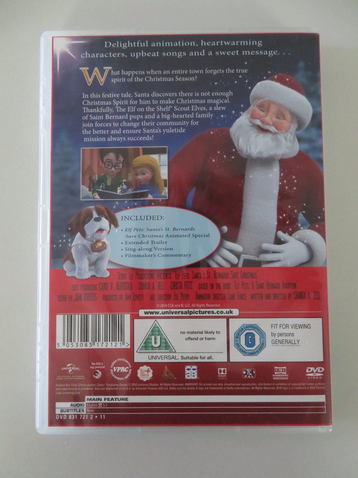 Elf Pets: Santa's St. Bernards Save Christmas (DVD) L. Revard 2018 Region 2, 4