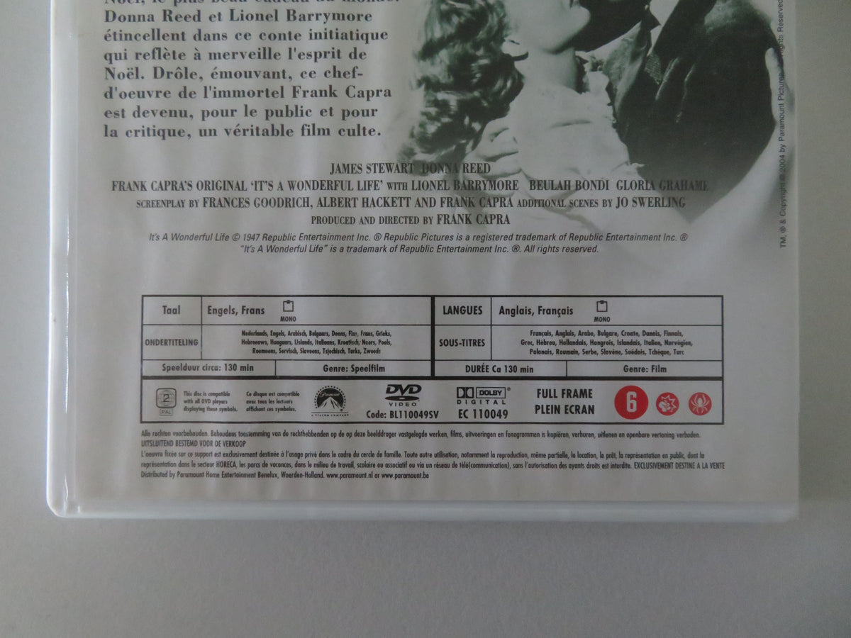 It's a Wonderful Life - C (DVD) James Stewart Donna Reed 1946 Region 2