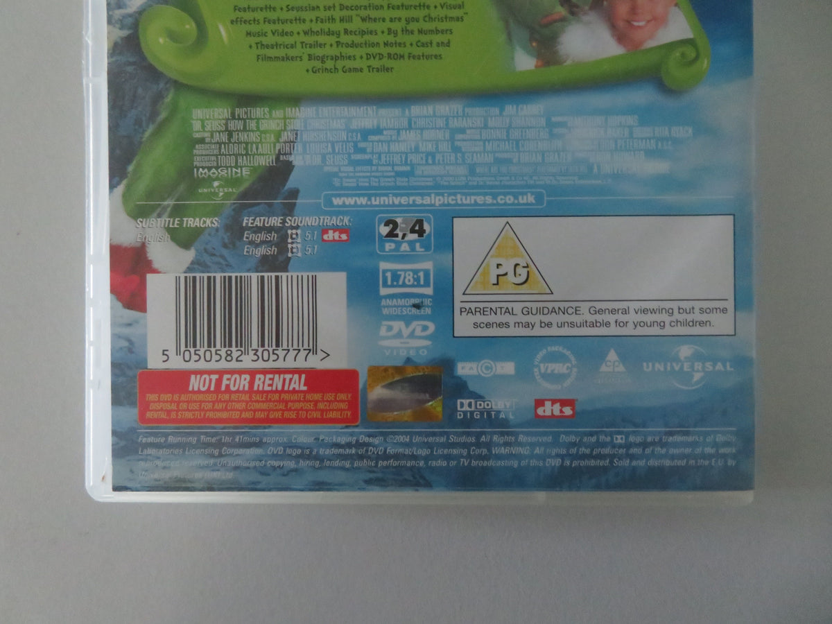 How the Grinch Stole Christmas (DVD) Jim Carrey 2000 Region 2, 4