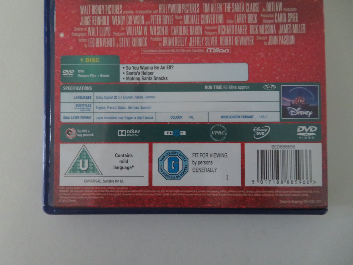 The Santa Clause (DVD) Disney Tim Allen Judge Reinhold 1994 Region 2