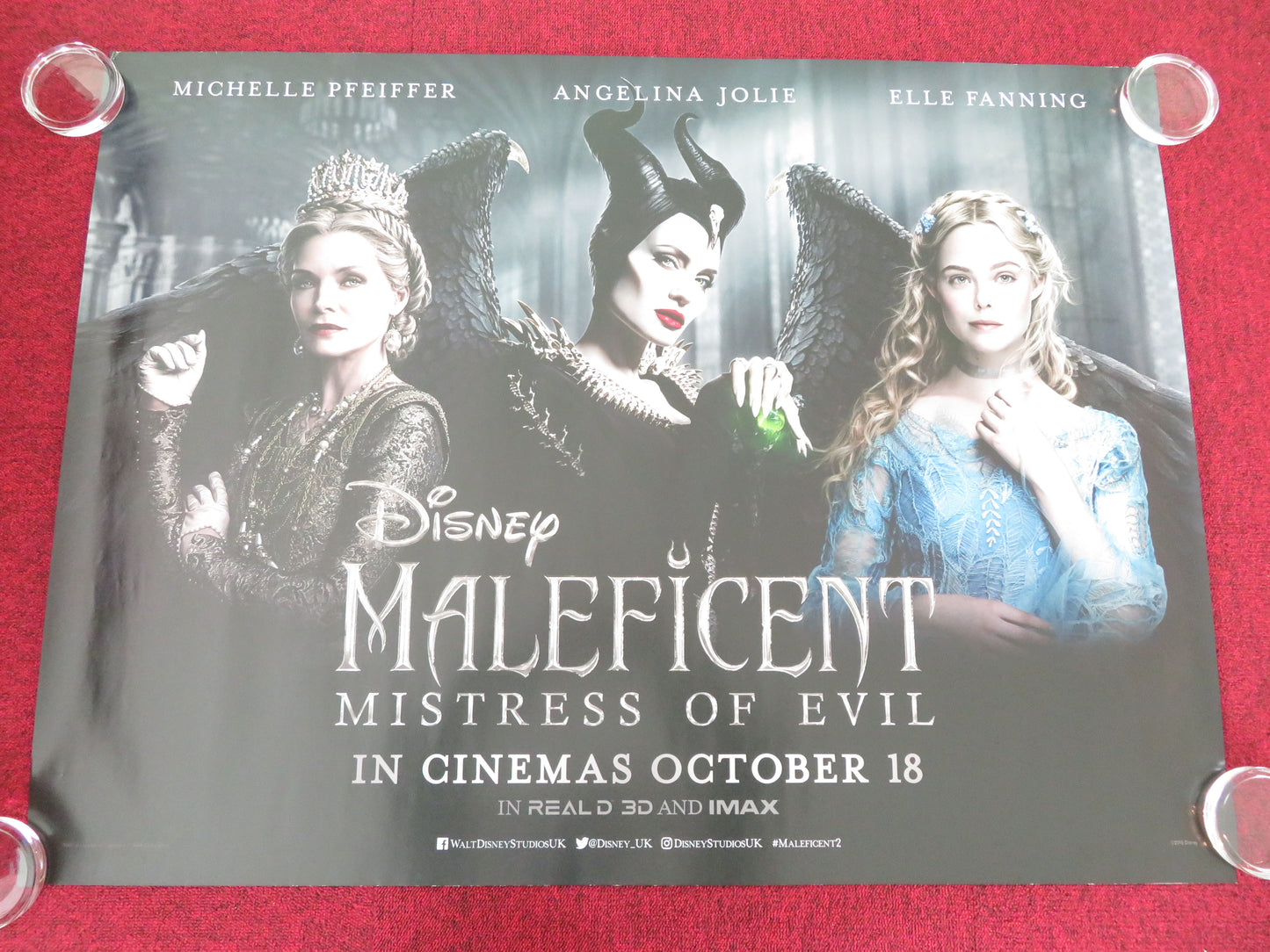 Maleficent: Mistress of Evil -B UK Quad Rolled Poster Disney Angelina Jolie 2019