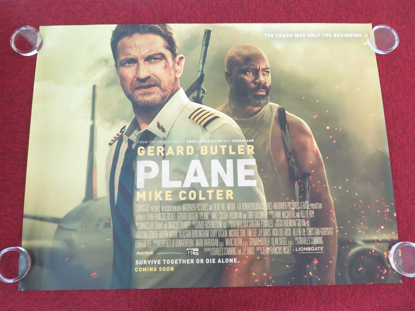 Plane UK Quad Rolled Poster Gerard Butler Mike Colter Tony Goldwyn 2023