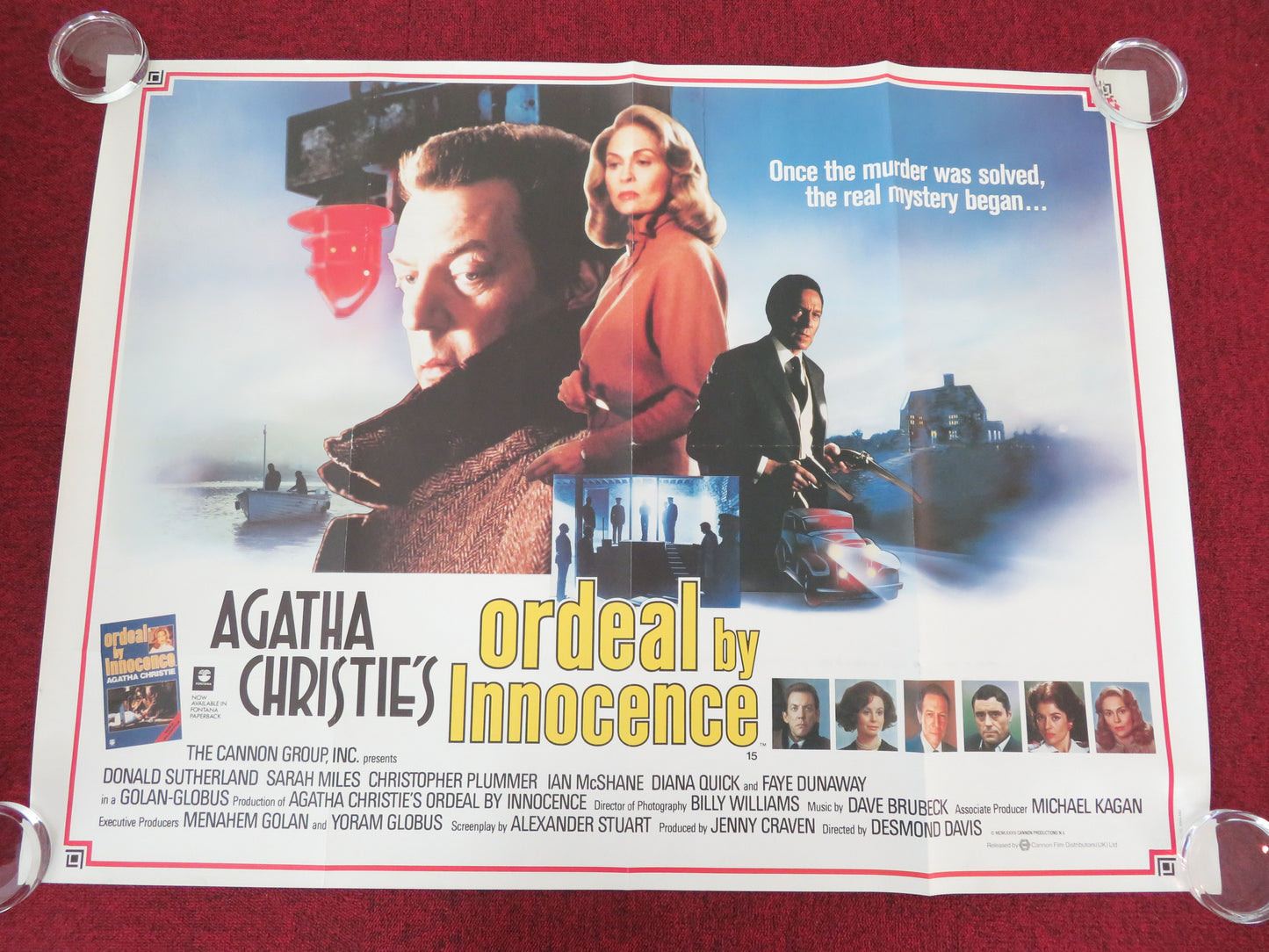 Ordeal by Innocence UK Quad Rolled Poster Cannon Donald Sutherland Dunaway 1984