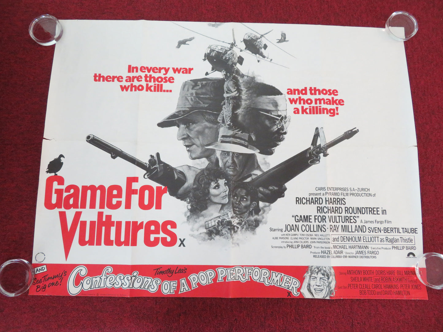 Game for Vultures UK Quad Rolled Poster Richard Harris Richard Roundtree 1979