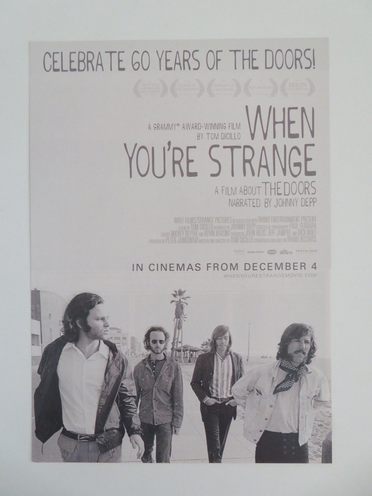 When You're Strange Japanese Chirashi (B5) Poster Morrison Depp 2010