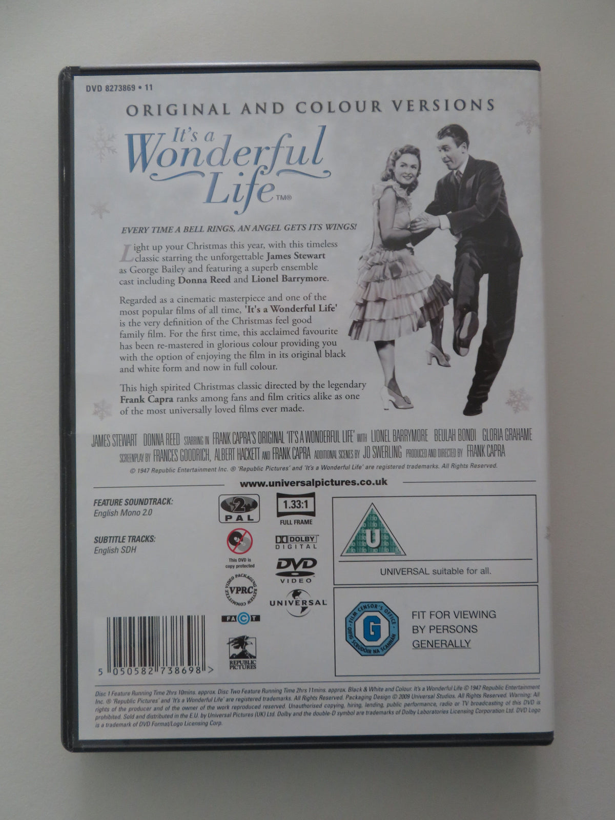 It's a Wonderful Life - D (DVD) James Stewart Donna Reed 1946 Region 2