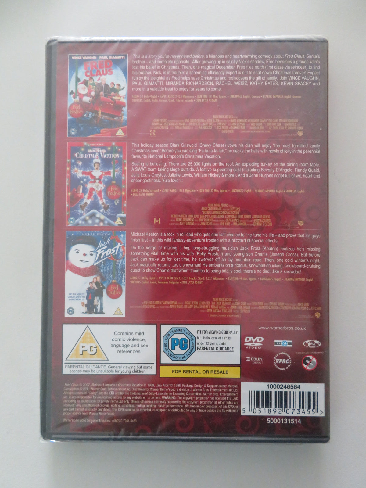 Three Festive Movies: Fred Claus + National Lampoon + Jack Frost (DVD) Region 2