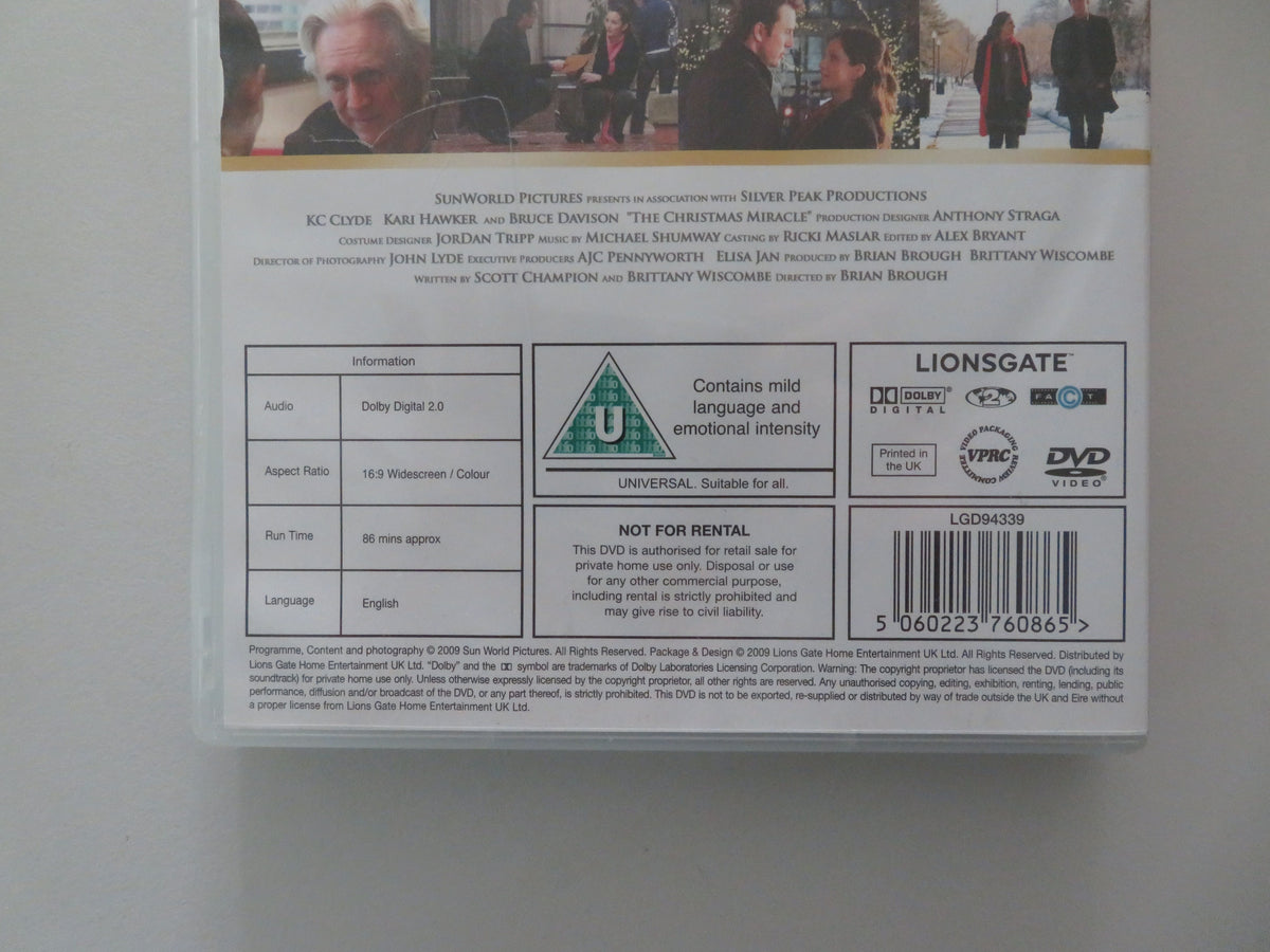 The Christmas Miracle (DVD) K.C. Clyde Bruce Davison Kari Hawker 2009 Region 2