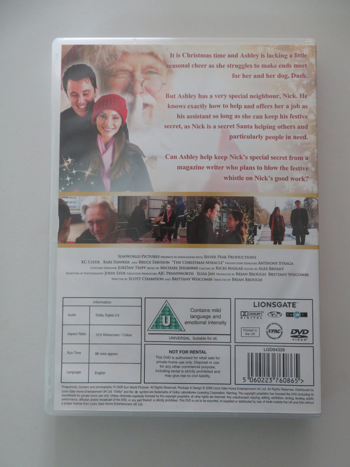 The Christmas Miracle (DVD) K.C. Clyde Bruce Davison Kari Hawker 2009 Region 2