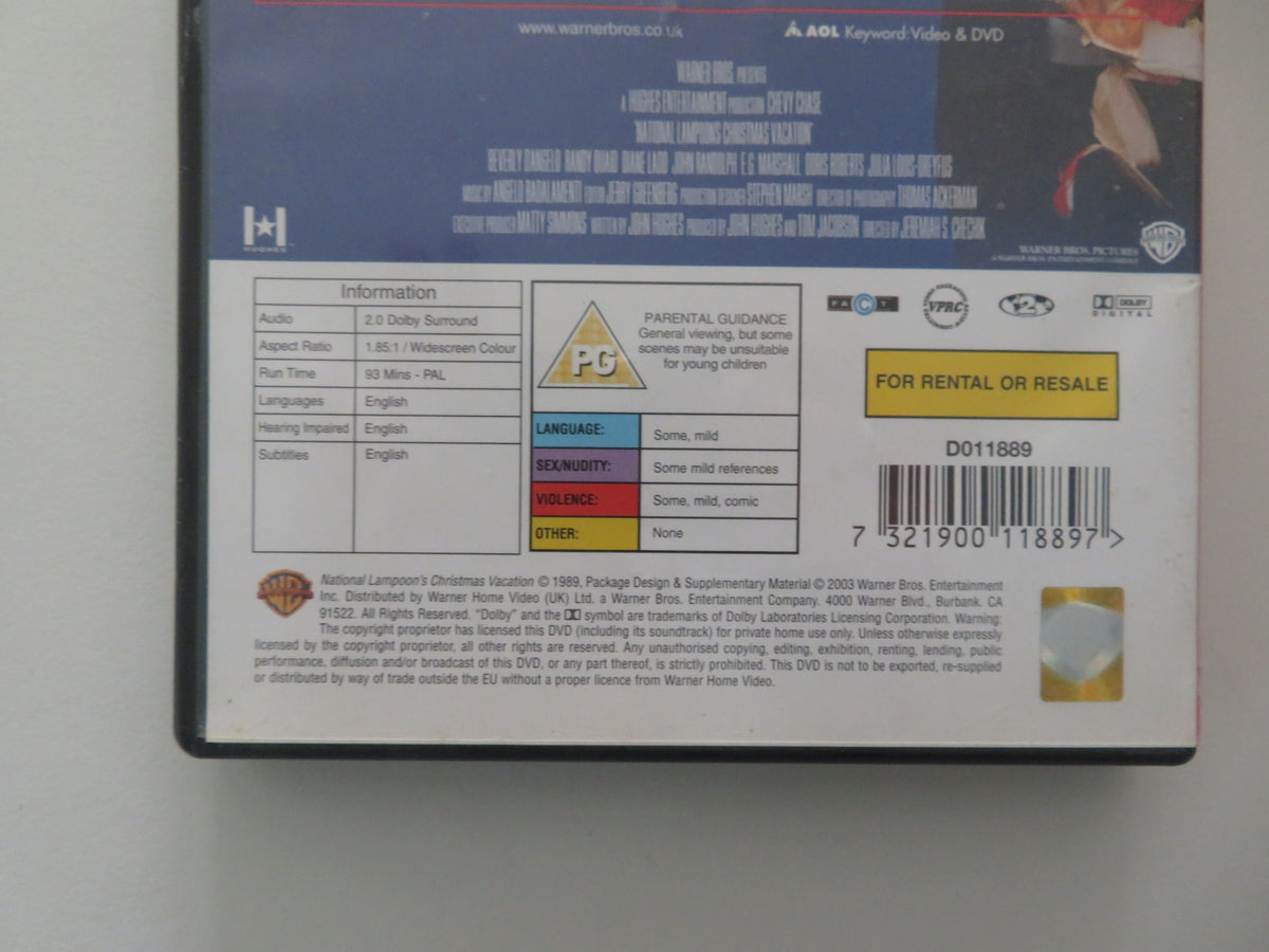 National Lampoon's Christmas Vacation - B (DVD) Chevy Chase 1989 Region 2