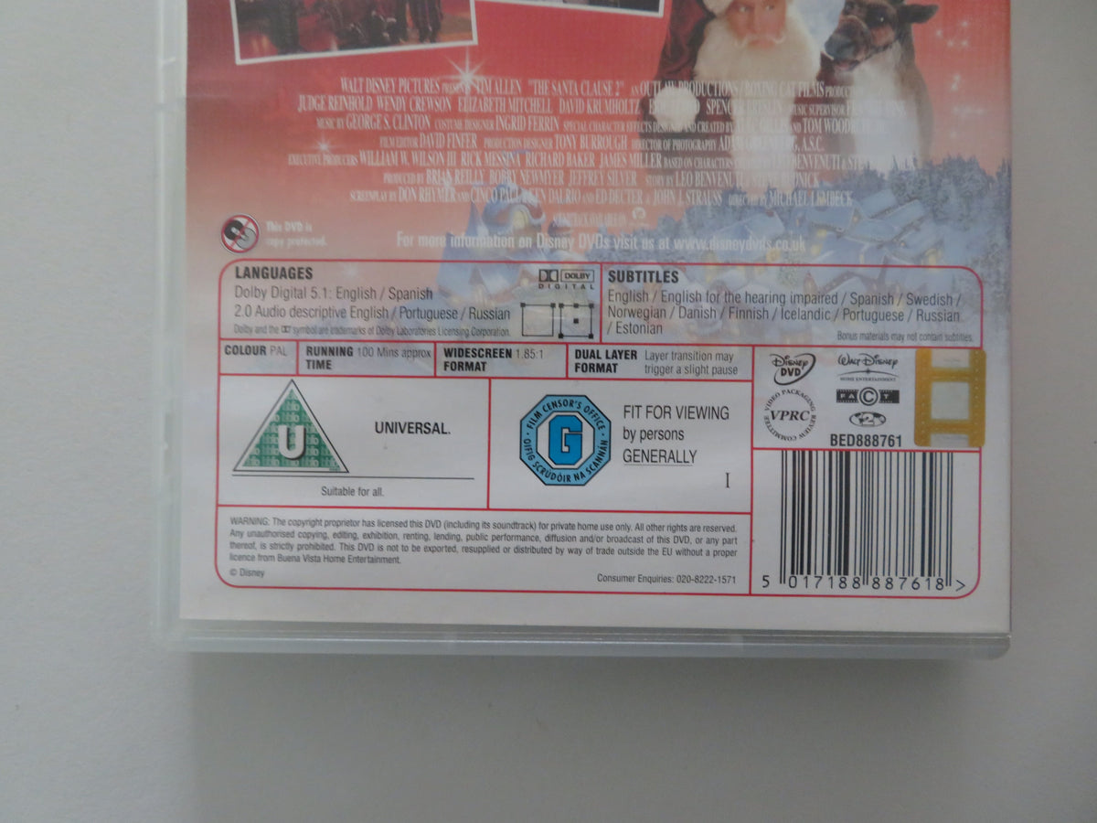 The Santa Clause 2 - B (DVD) Disney Tim Allen Spencer Breslin 2002 Region 2