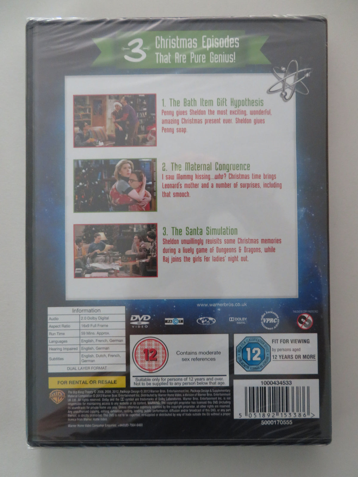 The Big Bang Theory Christmas Episodes - B (DVD) Jim Parsons 2013 Region 2