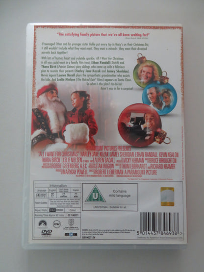 All I Want for Christmas (DVD) Thora Birch Harley Jane Kozak 1991 Region 2