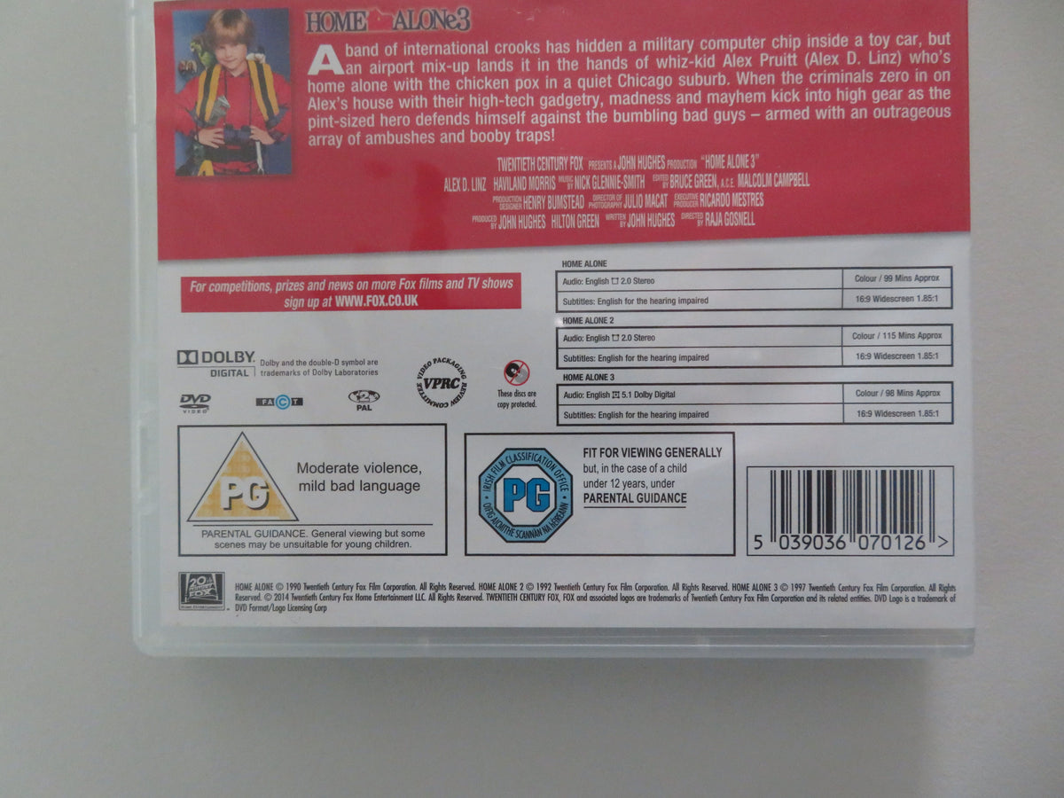 Home Alone - 3 film collection 1, 2 and 3 (DVD) Macaulay Culkin 1990 Region 2