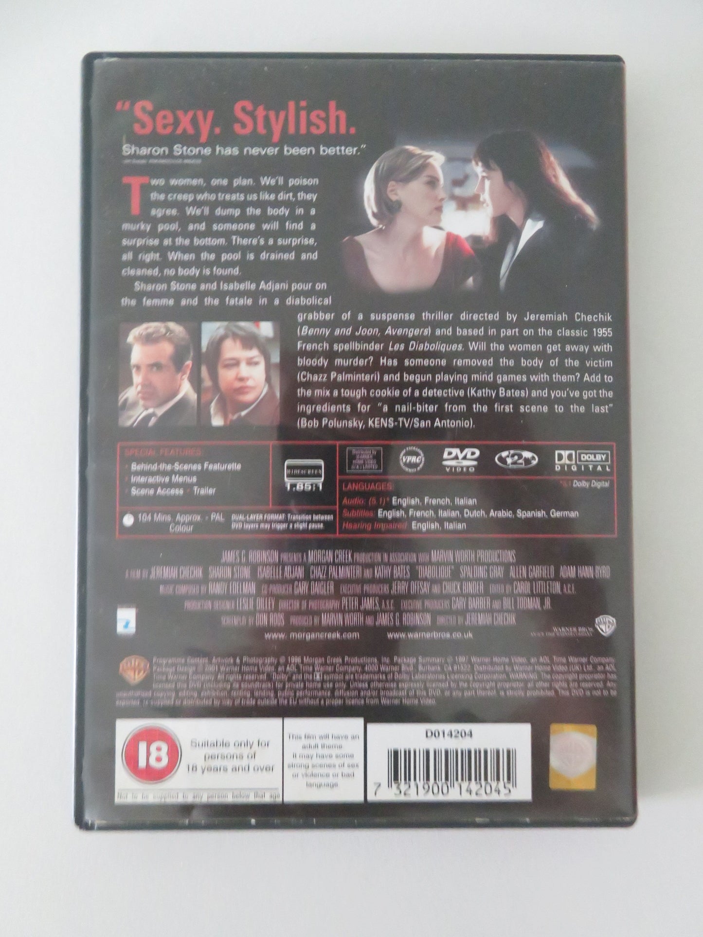 Diabolique (DVD) Sharon Stone Isabelle Adjani Chazz Palminteri 1996 Region 2