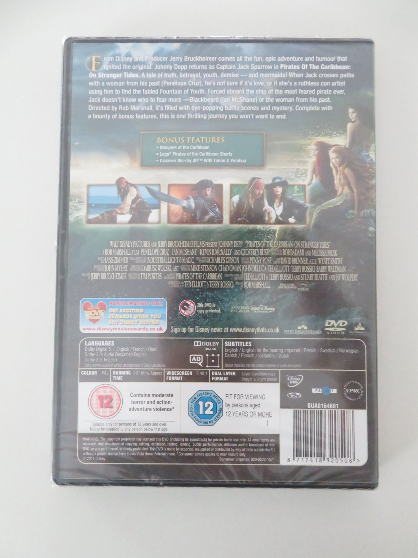 Pirates of the Caribbean: On Stranger Tides - B (DVD) Disney Depp 2011 Region 2