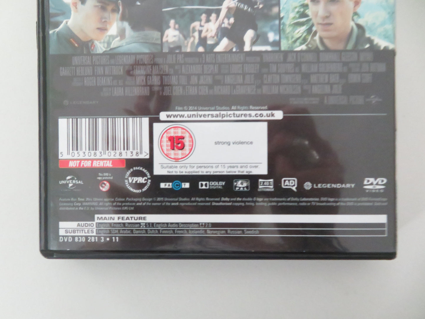Unbroken (DVD) Jack O'Connell Miyavi Domhnall Gleeson 2014 Region 2, 4, 5