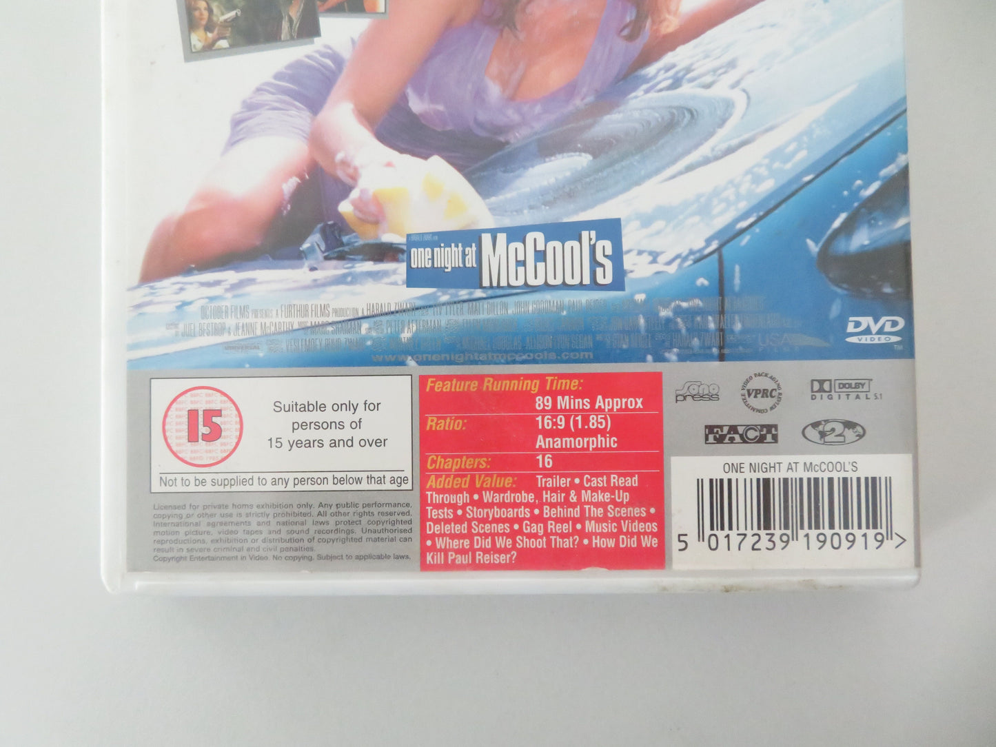 One Night at McCool's (DVD) Liv Tyler Matt Dillon Mary Jo Smith 2001 Region 2