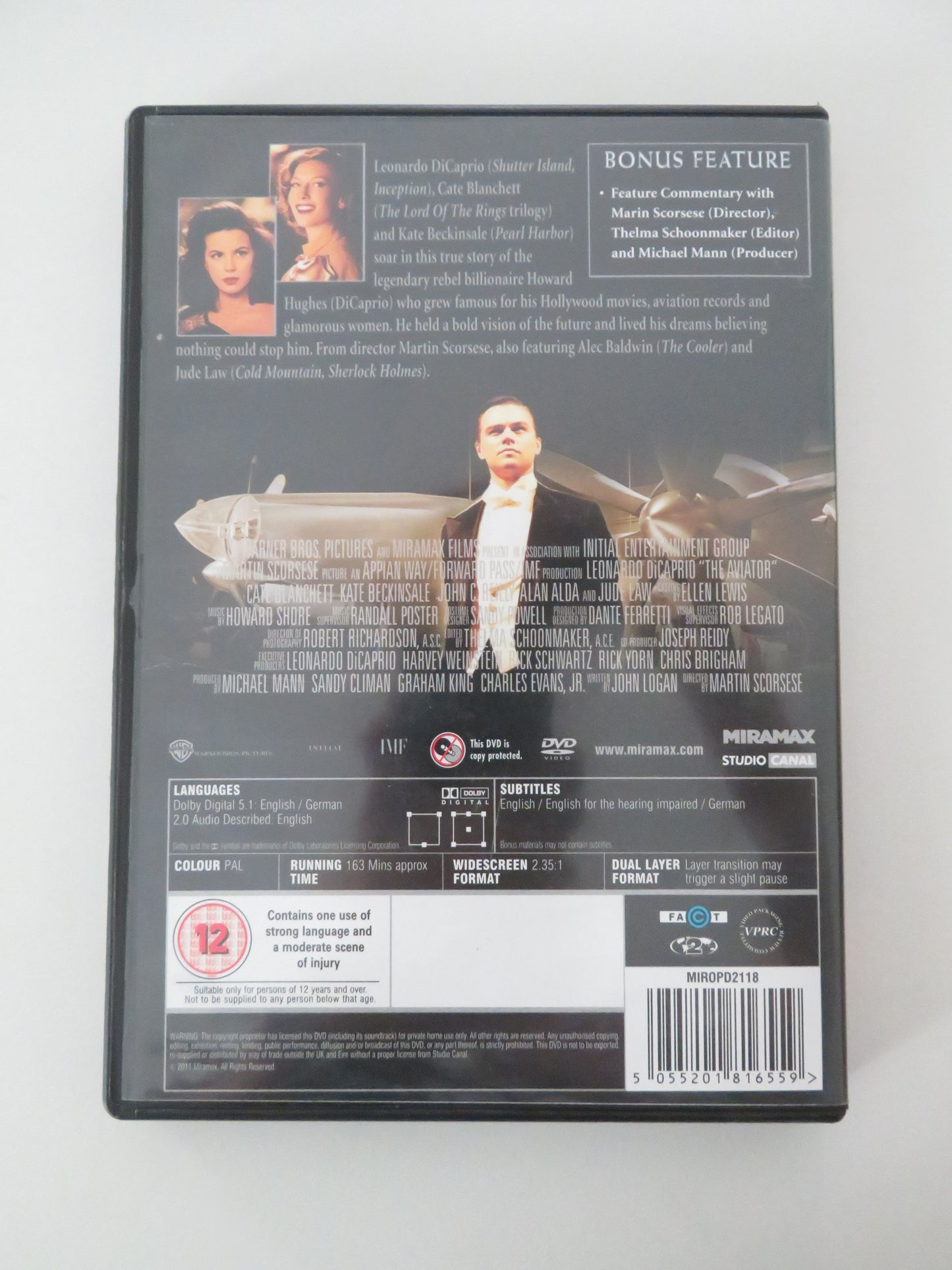 The Aviator (DVD) Leonardo DiCaprio Cate Blanchett Kate Beckinsale 2004 Region 2