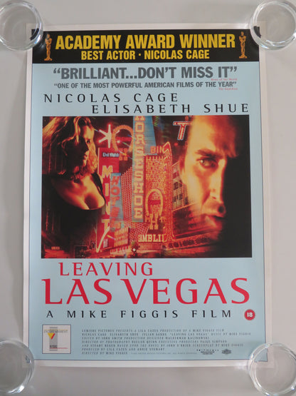 Leaving Las Vegas VHS Video Poster Rolled Nicolas Cage Elisabeth Shue 1995