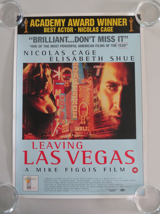 Leaving Las Vegas VHS Video Poster Rolled Nicolas Cage Elisabeth Shue 1995