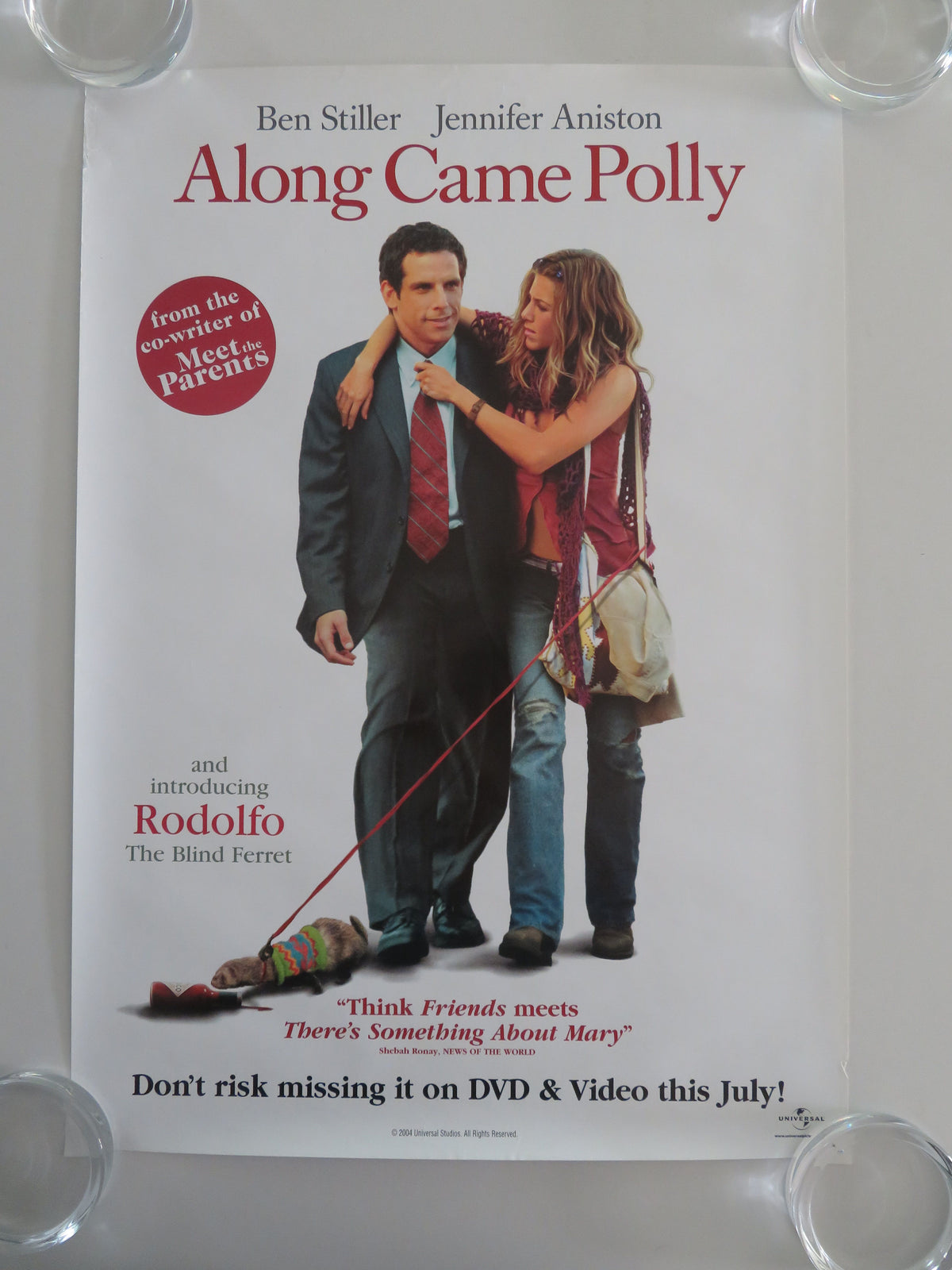 Along Came Polly DVD & VHS Video Poster Ben Stiller Jennifer Aniston 2004