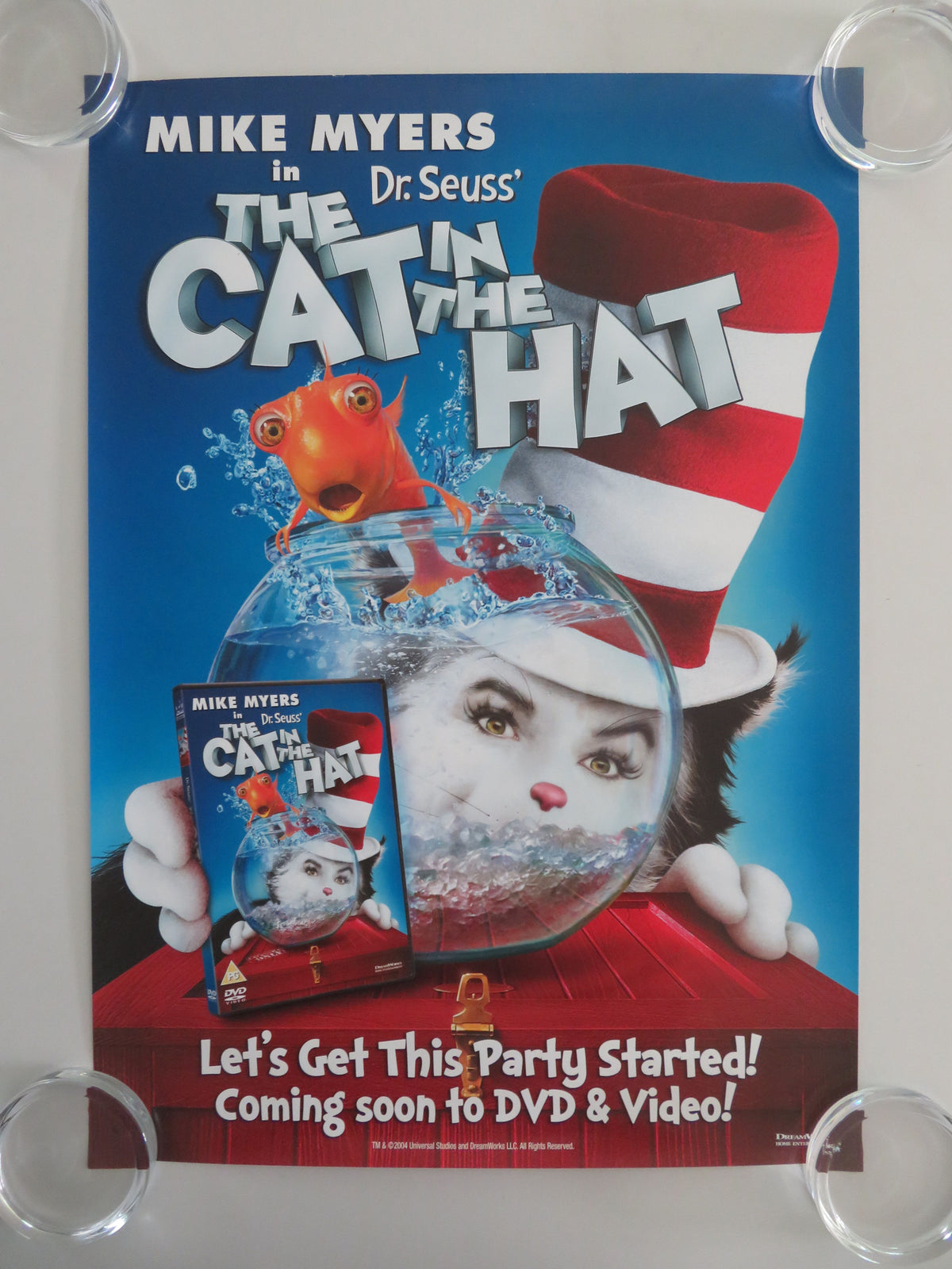 The Cat in the Hat DVD & VHS Video Poster Mike Myers Alec Baldwin 2003