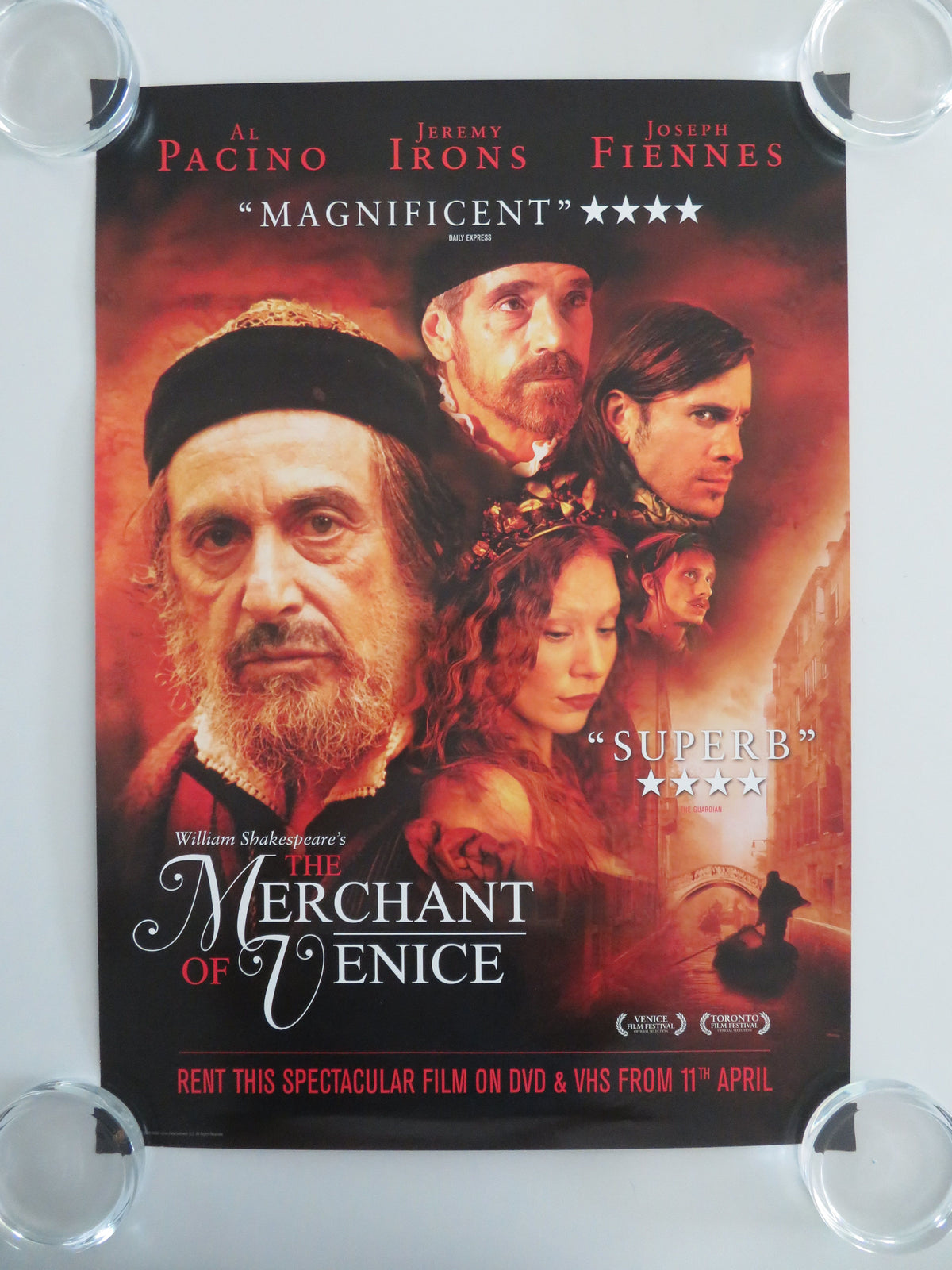 The Merchant of Venice DVD & VHS Video Poster Al Pacino Jeremy Irons 2004