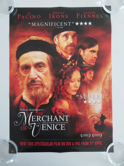 The Merchant of Venice DVD & VHS Video Poster Al Pacino Jeremy Irons 2004