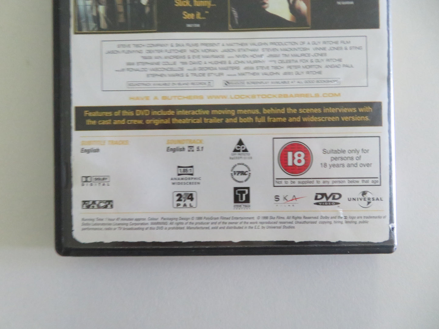 Lock, Stock and Two Smoking Barrels (DVD) Jason Statham 1998 Region 2, 4