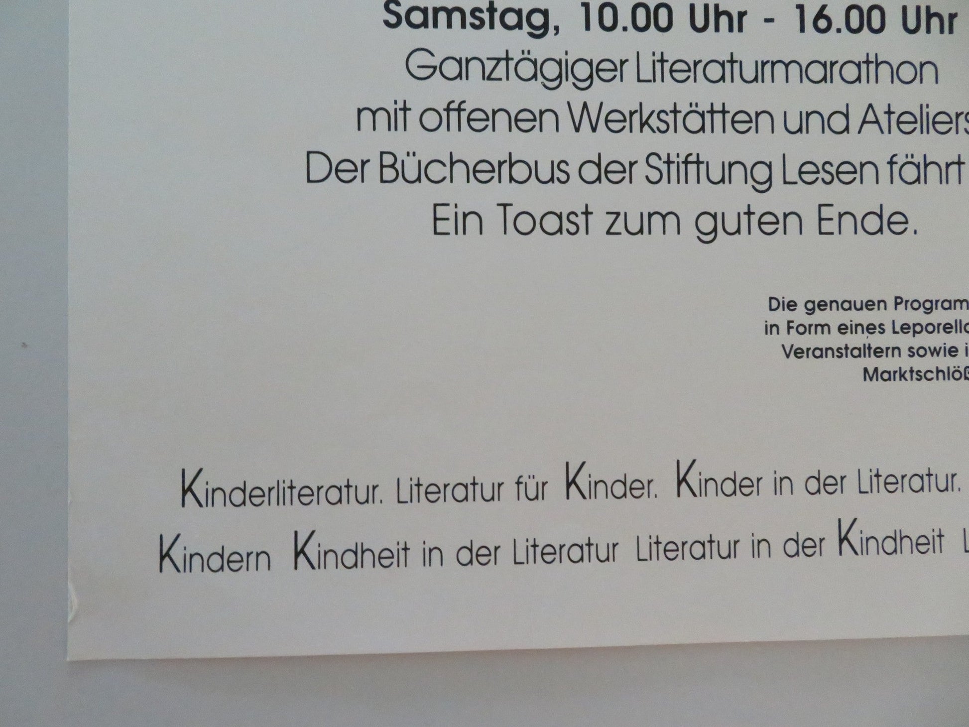 3 LITERATURTAGE SACHSEN - ANHALT GERMAN POSTER ROLLED EVENT POSTER 1994 Movie posters