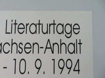3 LITERATURTAGE SACHSEN - ANHALT GERMAN POSTER ROLLED EVENT POSTER 1994 Movie posters