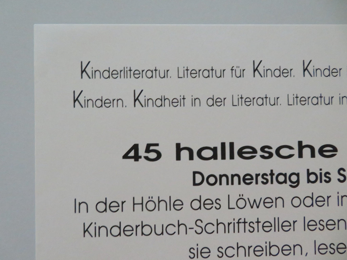 3 LITERATURTAGE SACHSEN - ANHALT GERMAN POSTER ROLLED EVENT POSTER 1994 Movie posters