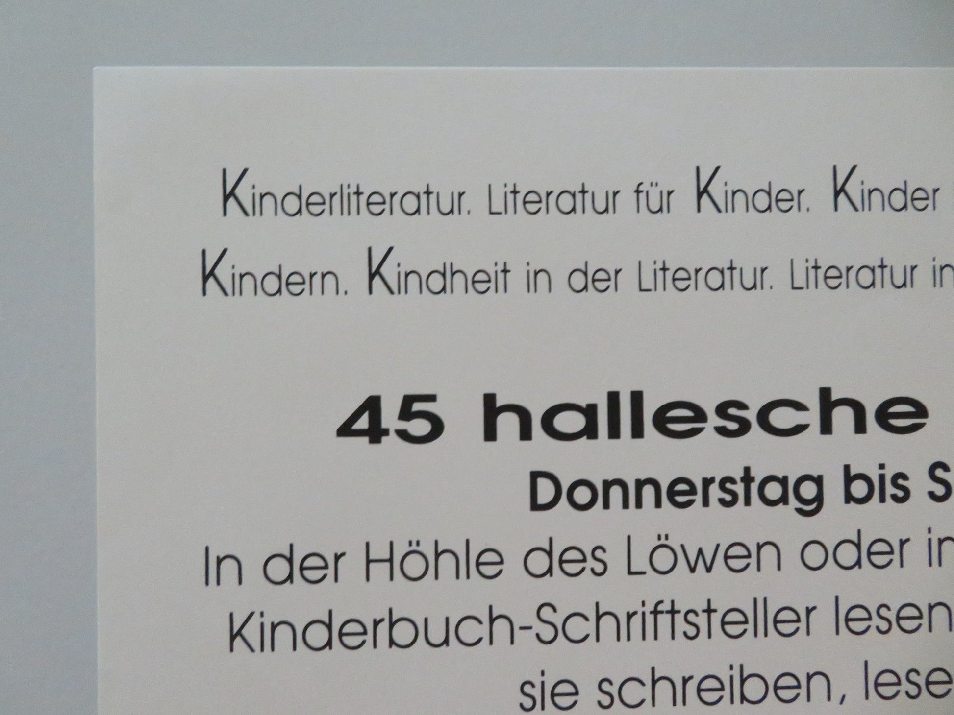 3 LITERATURTAGE SACHSEN - ANHALT GERMAN POSTER ROLLED EVENT POSTER 1994 Movie posters