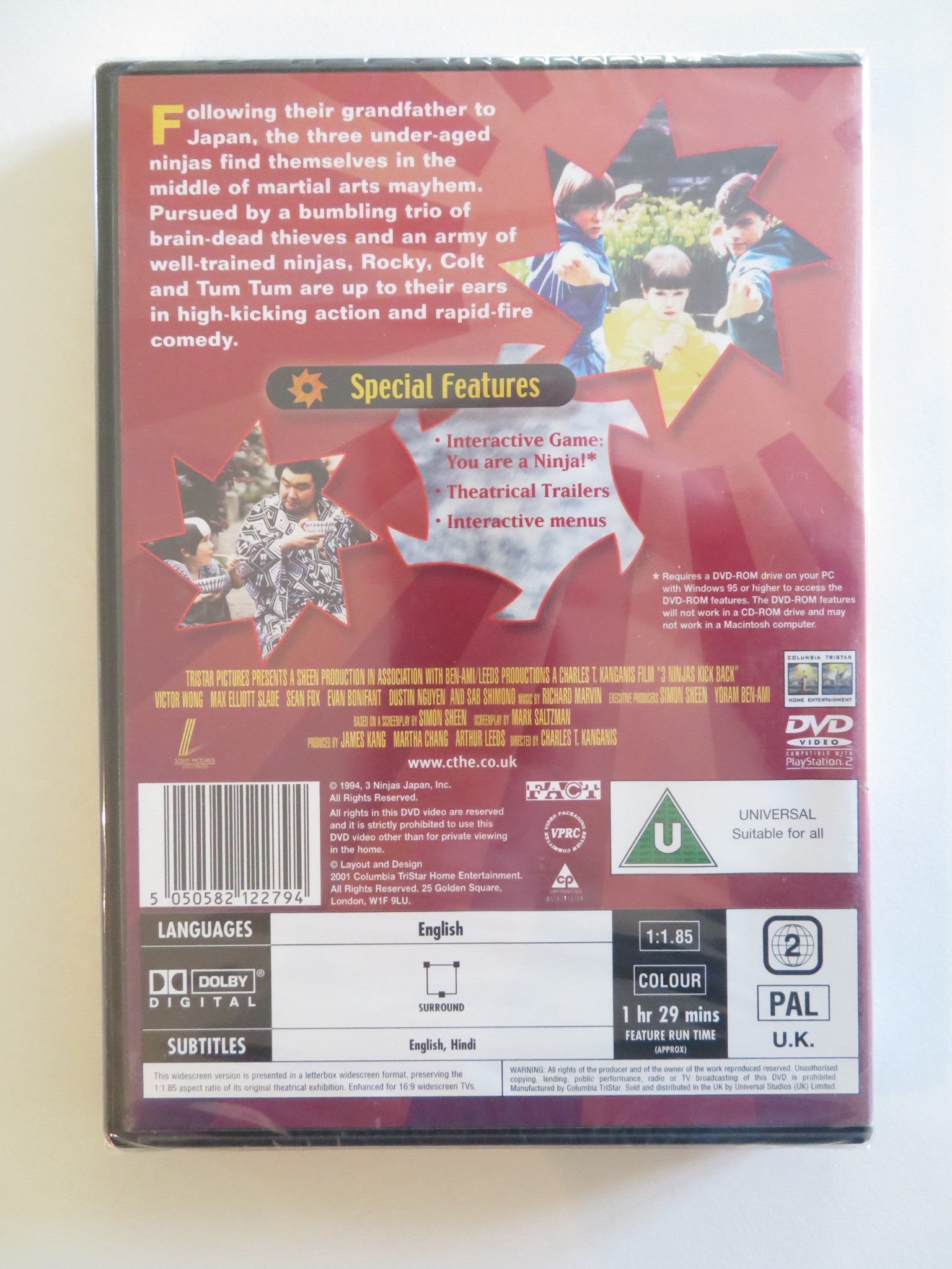 3 NINJAS KICK BACK (DVD) VICTOR WONG MAX ELLIOTT SLADE 1994 REGION 2 Rendezvous Cinema Movie posters