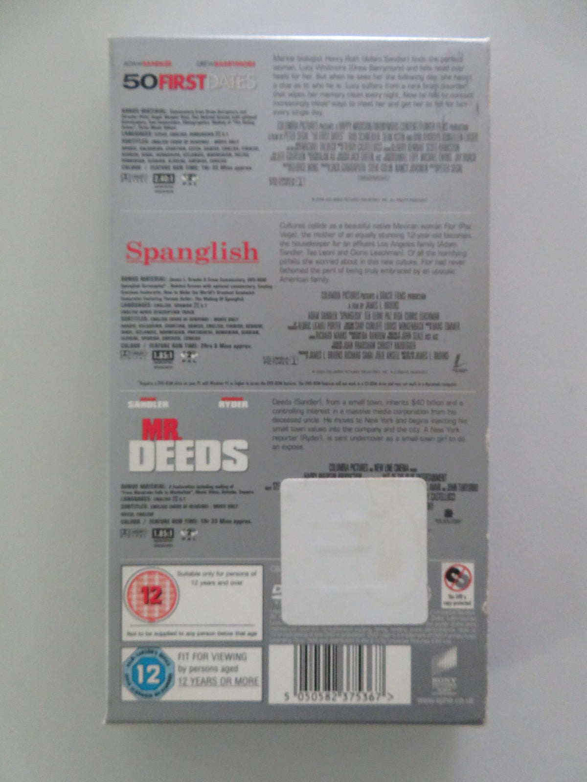 50 First Dates + Spanglish + Mr. Deeds - 3 disc anthology (DVD BoxSet) Region 2