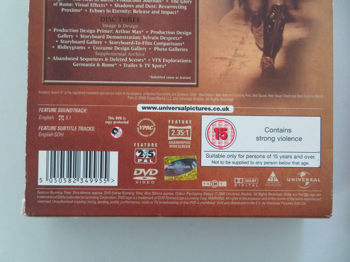 Gladiator - 3 Disc Extended Special Edition (DVD BoxSet) R Crowe 2000 Region 2,5