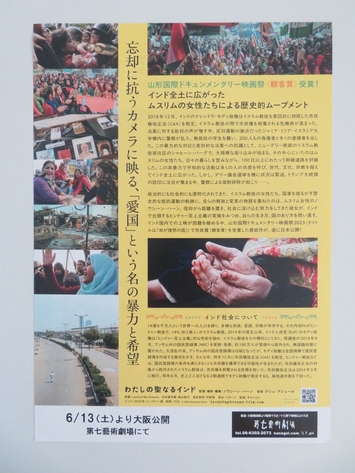 Land of My Dreams Japanese Chirashi (B5) Poster Nausheen Khan 2023