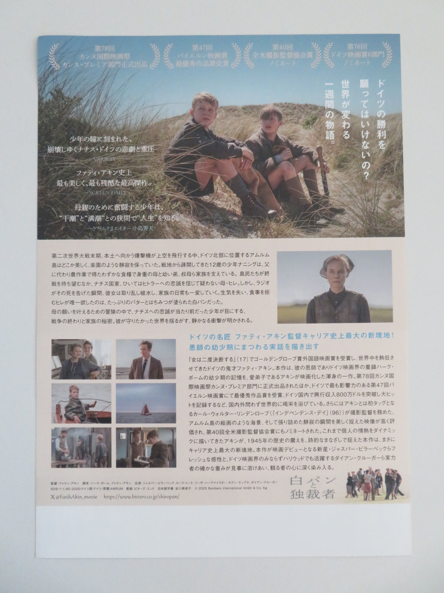 Amrum Japanese Chirashi (B5) Poster Diane Kruger Jasper Billerbeck 2025