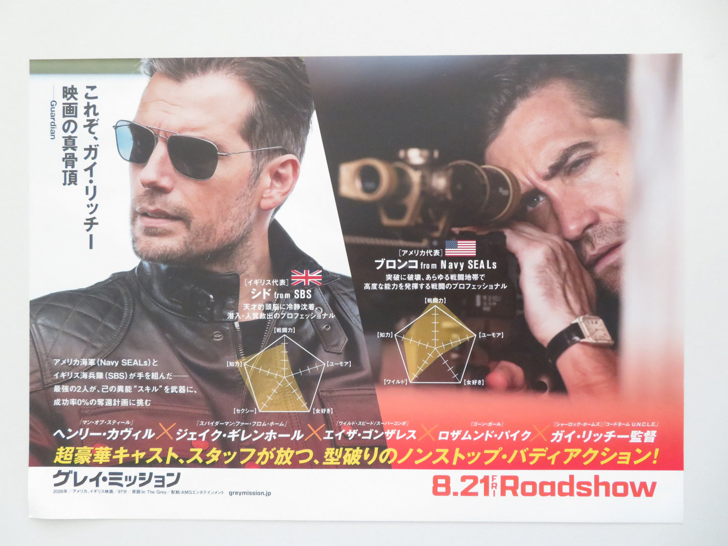 In the Grey Japanese Chirashi (B5) Poster Henry Cavill Jake Gyllenhaal 2026