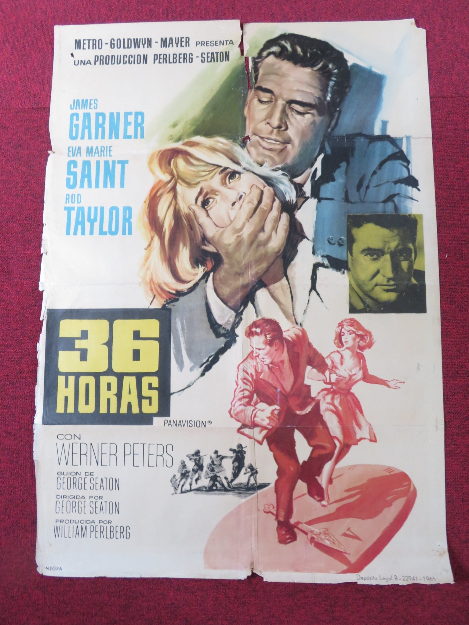 36 HOURS SPANISH POSTER JAMES GARNER EVA MARIE SAINT ROD TAYLOR 1965 ...